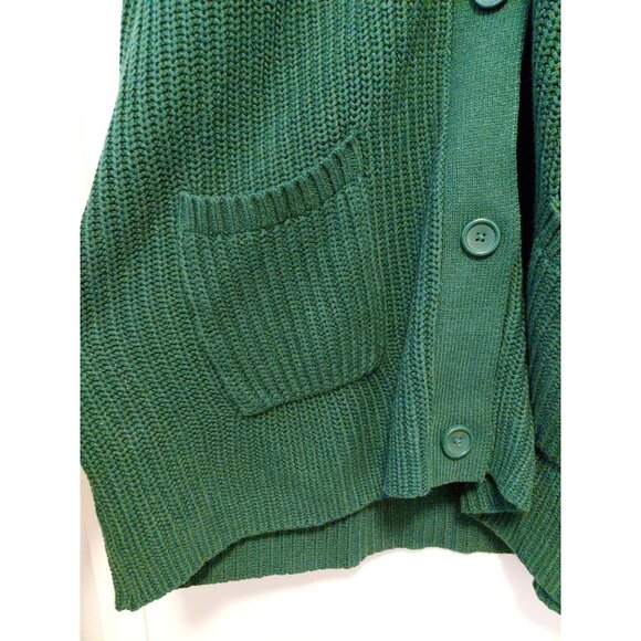 Woman Within Cardigan Button Front Pockets V-Neck Forrest Green 2X - Picture 4 of 7